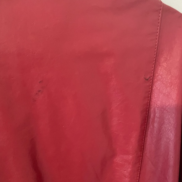 Vintage Red Marco Morani Leather Moto Jacket - Picture 6 of 8